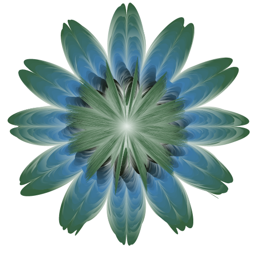 green-blue flower